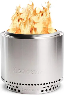 Produktbild von Famanu Feuerstelle Rauchfrei mit Herausnehmbarer Ascheschublade - Edelstahl, 49,5 x 44,5 cm, Kompakt und Leicht