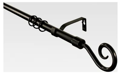 Produktbild von Schwarze Gardinenstangen ausziehbar 160 cm – 300 cm, Durchmesser 16/19 mm