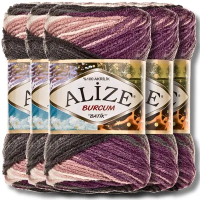 Produktbild von Alize 5x 100g Burcum Batik Wolle mit Farbverlauf, Häkeln, Stricken (1986)