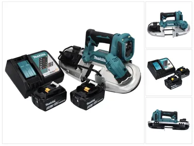 Immagine prodotto di Sega a nastro a batteria senza spazzole Makita DPB 183 RT 18 V 66 mm + 2x batterie 5,0 Ah + caricabatterie
