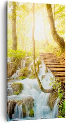 Produktbild von Bild auf Leinwand - Leinwandbild - Park Wasserfall Wasser - 55x100cm - Wand Bild - Wanddeko - Leinwanddruck - Bilder - Kunstdruck - Wanddekoration - Leinwand bilder - Wandkunst - PA55x100-3639