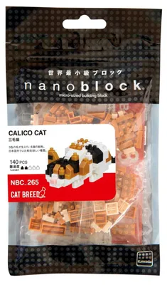 Zdjęcie produktu dla Nanoblock Calico Cat - Cat Breed, Zestaw do budowania, 140 szt.