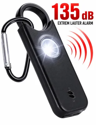 Produktbild von Personenalarm, Schlüsselanhänger 135 dB, LED Licht Überfallmelder Alarmanlage, KI-generiertes Bild