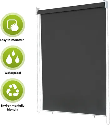 Obrázok produktu pre Jiubiaz Vertikálna markíza 180 x 140 cm Balkónová markíza Ochrana pred slnkom, vertikálna markíza odolná voči UV žiareniu, vetrolam a ochrana súkromia, vyrobená z kovu a polyesteru, antracitová