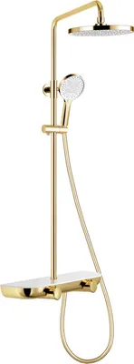 Immagine prodotto di Mexen Axis set doccia esterno con soffione e rubinetto, oro/bianco - 78112-25