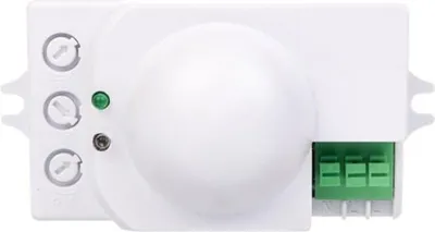Imagen del producto de ROLF JQ-L MW, sensor de movimiento empotrable de 1200W, grado de protección IP20, alcance de hasta 8 metros, 360°, rango de detección de 2-2000 lux, color blanco, modelo 08820