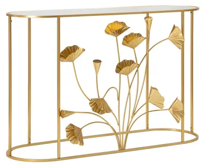 Produktbild von FURNLUX Konsolentisch Flow Gold 120cm / Hauptfarbe: Gold / Abmessungen: 120 x 80 x 40 cm