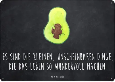 Produktbild von Mr. & Mrs. Panda Wandbild Avocado Kern DIN A4 - Kreidetafel - Geschenk, Schild, Türschild, Spruch Leben, Pflanze, tafel, Baby, Retro Blechschild, Liebe
