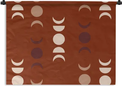 Produktbild von MuchoWow® Wandteppich Wandbehang Mond - Rot - Muster 60x45 cm Tapisserie Dekoration Wandtuch - Das Schlafzimmer
