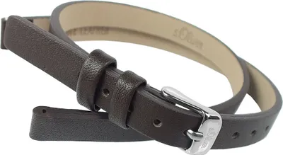 Produktbild von s.Oliver Uhrenarmband 9mm | Wickelband aus Leder in braun | SO-2167-LQ