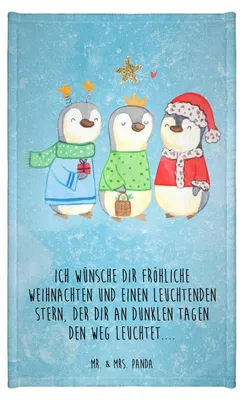 Produktbild von Mr. & Mrs. Panda Handtuch Winterzeit Heilige drei Könige - Eisblau - Geschenk, Gästetuch, Kleines, Winter, Weihnachtsdeko, Heiligabend, Weihnachtszeit, Weihnachtsmann