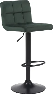 Obrázok produktu pre Moderná barová stolička - Barová stolička - Ergonomický dizajn, zamatové čalúnenie | Farba: zelená