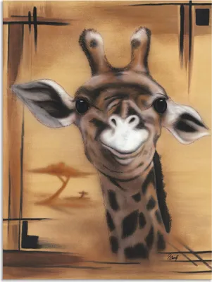 Produktbild von ARTland Wandbild Alu für Innen & Outdoor Giraffe Größe: 45x60 cm