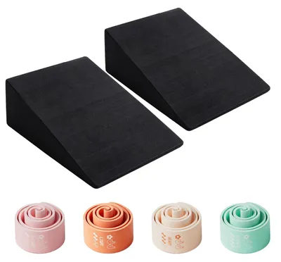 Immagine prodotto di Set di 2 blocchi per flessione delle ginocchia con 4 elastici di resistenza, ideali per la fisioterapia