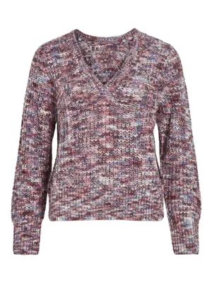 Produktbild von VILA Strickpullover mit V-Ausschnitt und gemustertem Design Größe: M