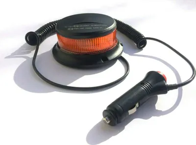 Produktbild von Orange LED Rundumleuchte Warnleuchte 18 LED mit ECE R65 R10 Magnet 3 Blitzmuster 12V 24V
