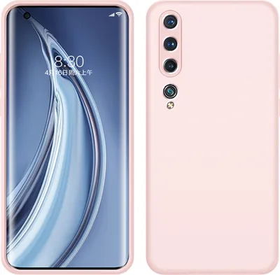 Image de Xiaomi Mi 10 Housse, LaimTop Slim liquide silicone caoutchouc gel antichoc anti rayures Housse pour Xiaomi Mi 10 Rose