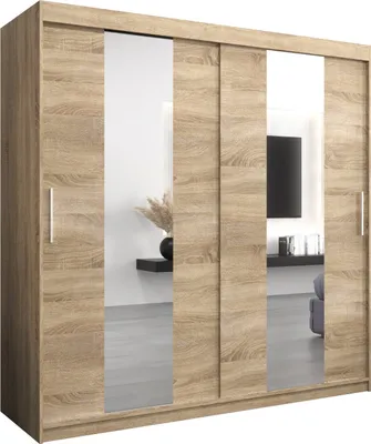 Produktbild von Kleiderschrank, Schiebetürenschrank Schlafzimmer, Schrank mit Spiegel POLE 200 cm