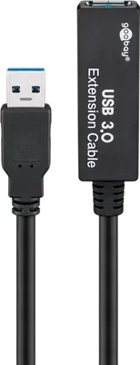 Zdjęcie produktu dla Goobay 5m USB 3.0, 5 m, USB A, USB A, USB 3.2 Gen 1 (3.1 Gen 1), Męska/Żeńska, Czarny