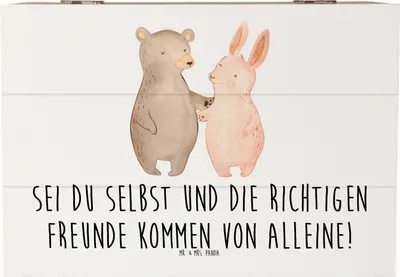 Produktbild von Mr. & Mrs. Panda Box Neue Freunde finden 22 x 15 cm - Weiß - Geschenk, Trost, Schatzkiste, Kiste, Bekanntschaften, Vertrauem, Zuversicht, herzliche Beziehungen, Hoffnung