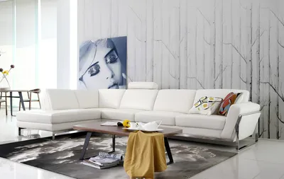 Zdjęcie produktu dla Kanapa narożna do salonu nowoczesna sofa skórzana w kształcie litery L