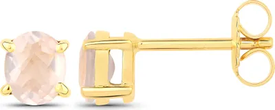 Produktbild von Vira Jewels Ohrstecker 925/- Sterling Silber 0,6cm gelb Rosenquarz rosa 147220011V