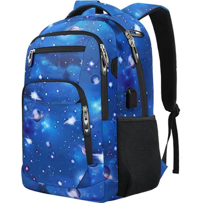 Produktbild von OKWISH Bag Rucksack Schule Arbeit & Freizeit Outdoor Sport Wandertasche Fahrradrucksack Mit USB Laptoprucksack Daypack Blau