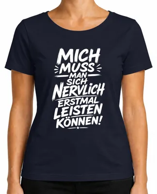 Imagen del producto de Camiseta para mujer con el texto "Primero hay que estar mentalmente preparado", estilo sarcástico, color azul marino, talla XXL