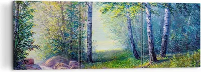Produktbild von Bild auf Leinwand - Leinwandbild - Wiese Wasser Baum - 120x40cm - Wand Bild - Wanddeko - Wandbilder - Leinwanddruck - Bilder - Kunstdruck - Wanddekoration - Leinwand bilder - Wandkunst - CA120x40-4063