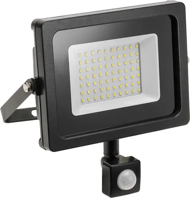 Produktbild von LED-Flutlicht GTV Lighting, 50 W, 4000 lm, 6400 K, IP20, schwarz – Strahler mit Bewegungsmelder