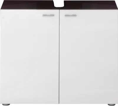 Produktbild von trendteam Bad Waschbeckenunterschrank Tetis Graphit Nachbildung/Weiß Hochglanz Tiefzieh 72 x 63 x 35 cm