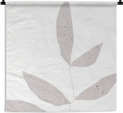 Produktbild von MuchoWow® Wandteppich Wandbehang Blätter - Design - Pastell 150x150 cm Tapisserie Dekoration Wandtuch - Wohnaccessoires - Modernes