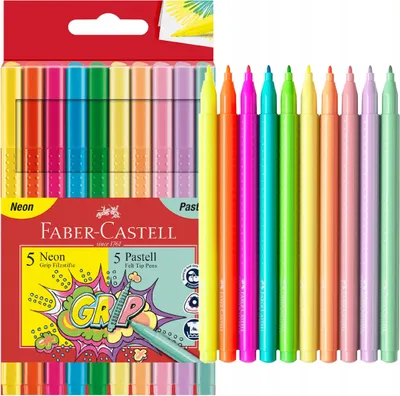 Immagine prodotto di FABER-CASTELL Grip Filzstift Neon + Pastell 10er Etui