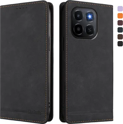 Immagine prodotto di Custodia per Honor X6C, custodia retro in Finto cuoio flip con supporto e slot per carte Nero