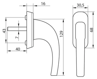 Produktbild von Hoppe Luxembourg Secustik Fenstergriff weiß F9016, verstellbarer Vierkant 32-42 mm