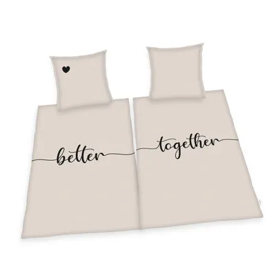 A set of bedding with a "Better together" design.