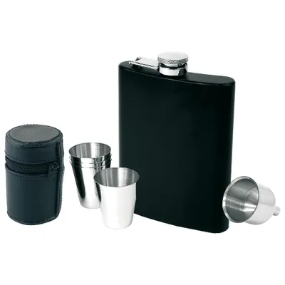 Produktbild von Schwarzwolf outdoor MADONIE Flachmann-Set 0,24l und 4 Pinnchen a 30 ml