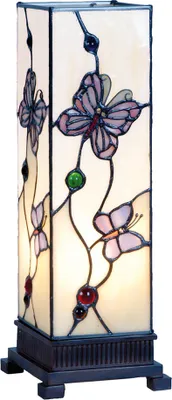 Obrázok produktu pre Malá sklenená stolová lampa s motýľmi 12,5x35 cm