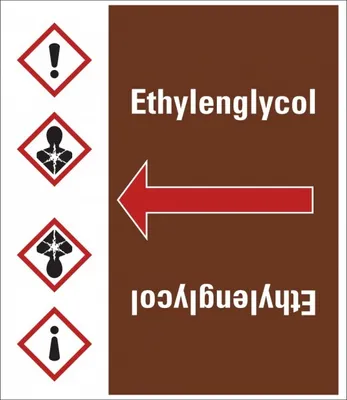 Produktbild von Dreifke® Aufkleber/Rohrleitungsband Ethylenglycol, praxisbewährt, ab Ø 50mm, ...