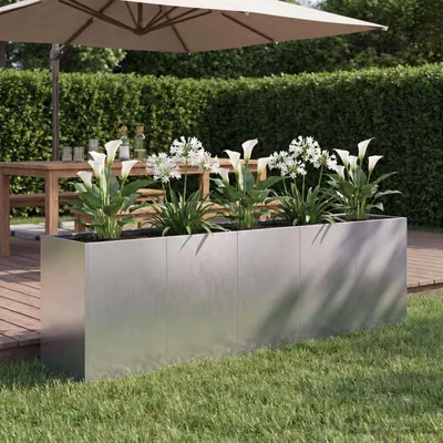 Produktbild von Möbel Garten-Pflanzgefäß Silber 200 x 40 x 60 cm Edelstahl - Beete &23907