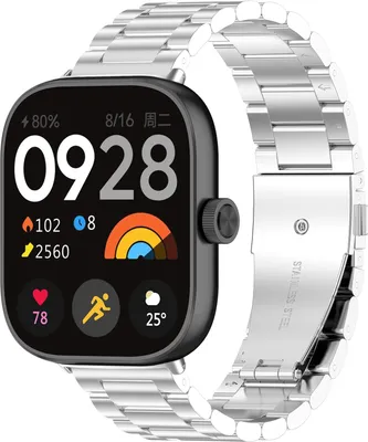 Produktbild von Strap-it Steel Link Strap - Metallarmband passend für Redmi Watch 4 (Silber)