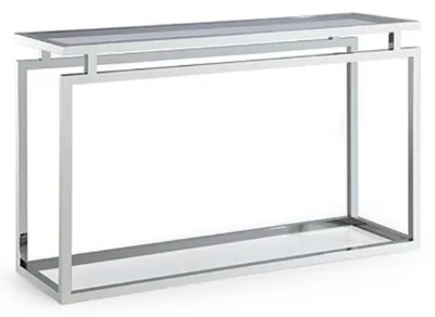 Produktbild von Casa Padrino Konsole Silber / Schwarz 150 x 40 x H. 78 cm - Luxus Wohnzimmer Konsolentisch