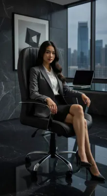 Immagine prodotto di Poltrona da ufficio nera con imbottitura ergonomica e struttura in metallo