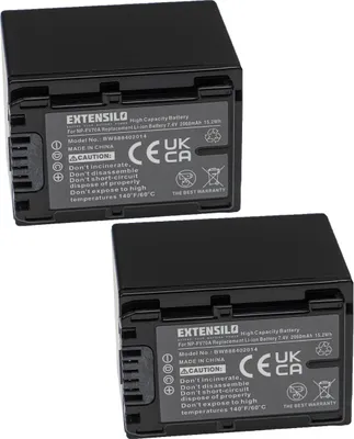 Produktbild von EXTENSILO 2x Akku kompatibel mit Sony DCR-SR77E, DCR-SR67E, DCR-SR68E, DCR-SR87E, DCR-SR88E, DCR-SX15, DCR-SR78E Kamera (2060 mAh, 7,4 V, Li-Ion)