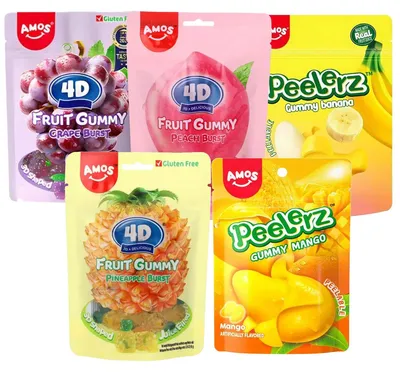 Produktbild Amos Peelerz Mix D4 Mango Banana Grape Peach Pineapple 65g 5er Pack