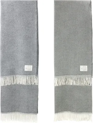 Produktbild von Engelshof Alpaka Couchdeck "Raute Grau" mit Fransen 130x200cm