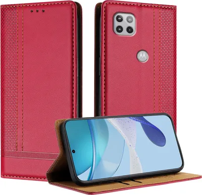 Obrázek produktu pro Pouzdro pro Motorola Moto G 5G (2020) kožené flipové pouzdro s funkcí stojánku červené