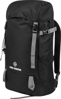 Produktbild von KIRKJUBØUR "Absiko" Outdoor Rucksack | 30L Volumen | Wasserabweisend | Flaschenhalter & Wanderstockhalterung | Reflektoren | schwarz | KJ-102