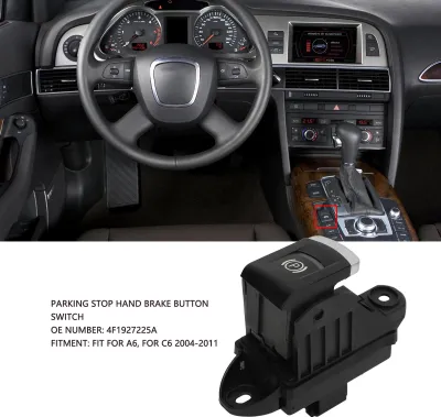 Obrázok produktu pre Spínač ručnej brzdy 4F1927225A, ľavý pohon, elektronický, pre A6 C6 2004 až 2011