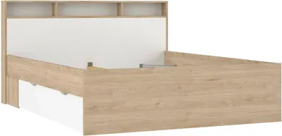 Image de Enteng - Lit Double, Chêne Brun, Rangement